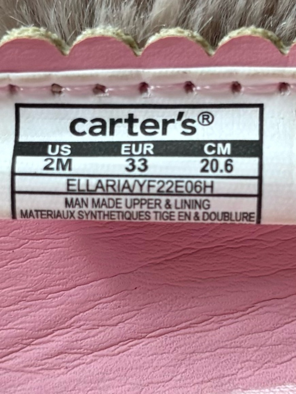 Carter’s Gold Glitter Heart‑Cutout Flats • Girls Size 2 - Picture 11 of 11
